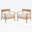 Ensemble de fauteuils club en bois d'acacia avec coussins de siège confortables pour une détente et une durabilité en plein air