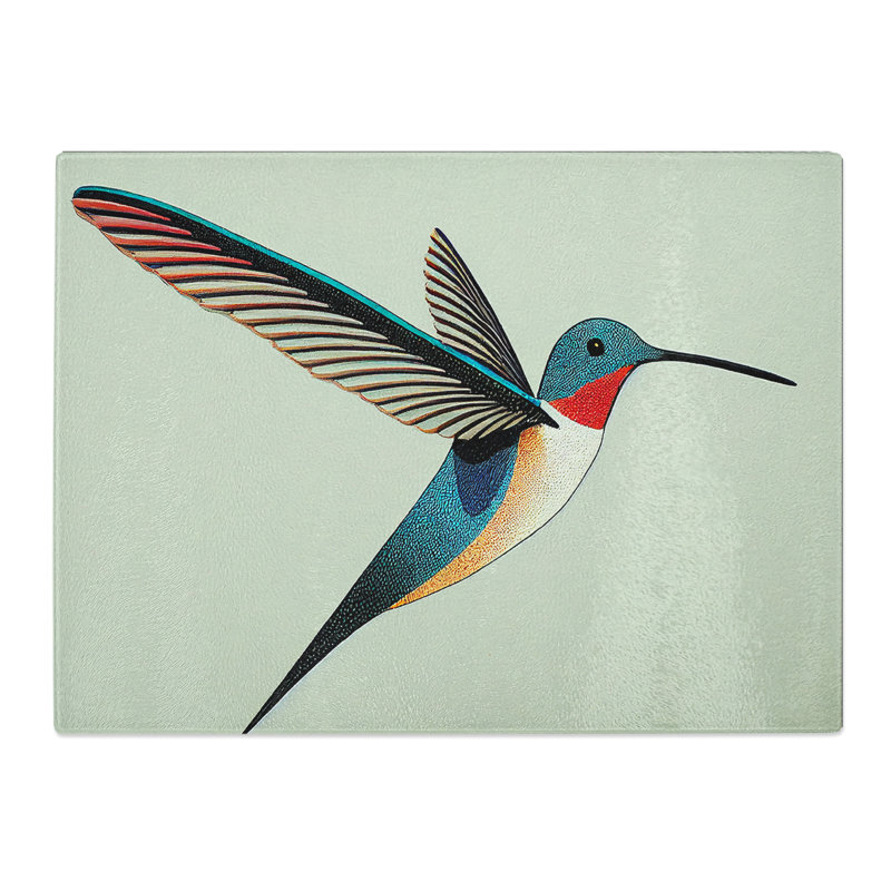 Positive Hummingbird Abstract  Glass Chopping Board