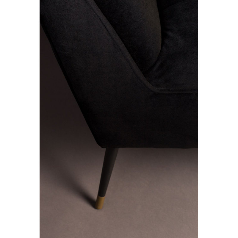 Kate Velvet Sofa, Black