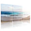 Plage, océan, vagues, plage, ciel, sable, coucher de soleil, horizon, eau, ensemble de 3 impressions sur toile-1825952312