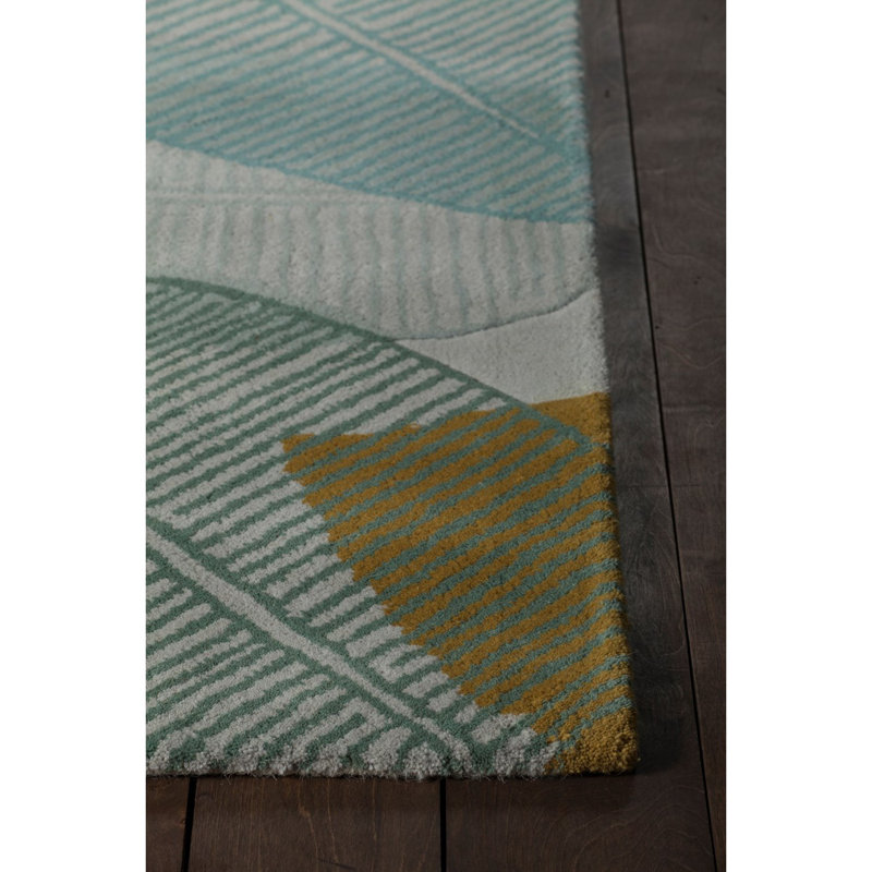 Tapis vert en laine touffeté à la main Hartwick, Rectangle 7 pi 9 po x 10 pi 6 po