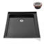 Base de douche 48 po x 36 po Alcove en acrylique noir brillant avec bonde droite, bonde incluse-115183876