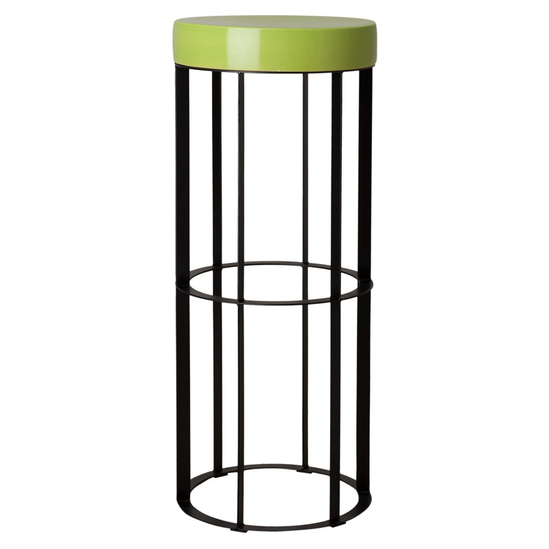 Luker Outdoor Bar Stool, Black/Green, 47"
