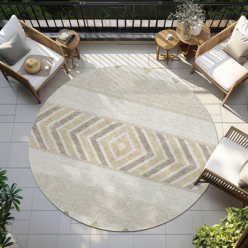  Tapis Chayden avec envers antidérapant, Rond 8 pi