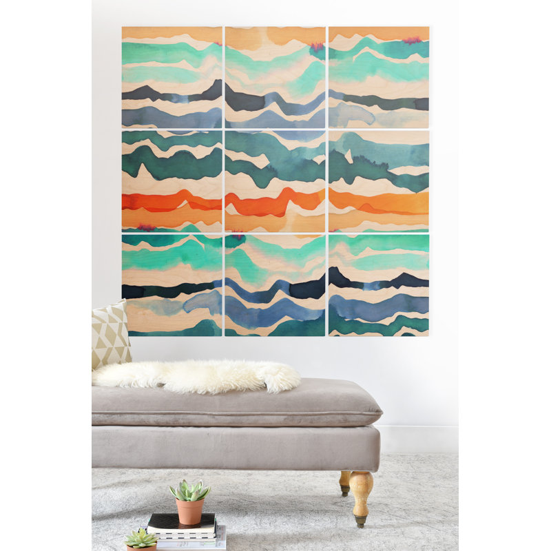 " Beach Waves " by Cayenablanca 9 - Pieces, 36" H x 36" W x 0.5" D
