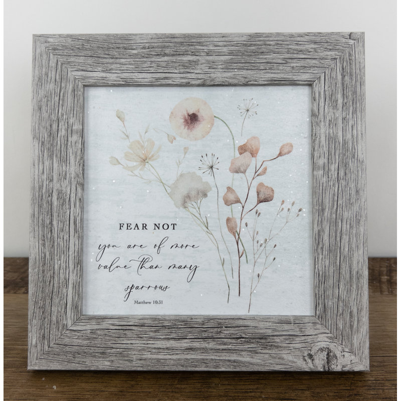 «Spiritual Fear Not You Are Of More Value Sparrows», reproduction encadrée