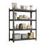 Support de rangement en métal à 4 couches à hauteur réglable, idéal pour le garage, le magasin, la cuisine, H 44,37 po x L 40,31 po x P 13,83 po, cloison de construction en acier laminé à froid, salle de sport, bureau, structure