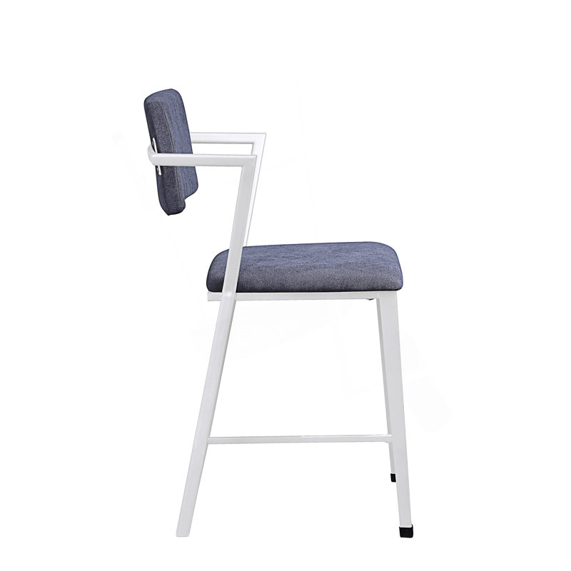 Ensemble de 2 chaises carrées élégantes à hauteur de comptoir, Gris / Blanc