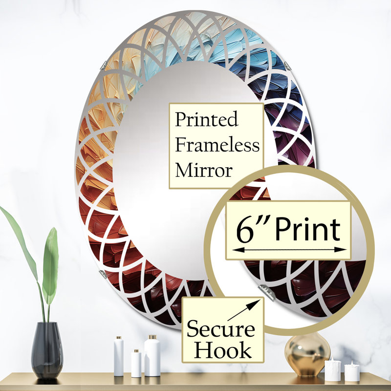 Winsteadvale - Miroir mural moderne ovale, 36 po x 24 po
