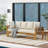 Daybed Sofa Chair, Outdoor Extendable Acacia Wood 3-Seater Sofa, Upholstered Cushion Couch,, Spacious Seating Lounge Chair-1648954099