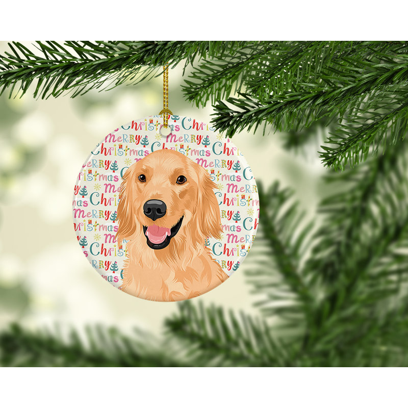 Ornement de Noël doré Golden Retriever