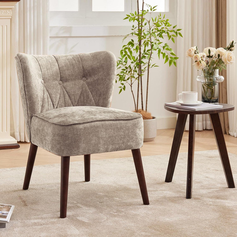 Upholstered Accent Chair, Tan