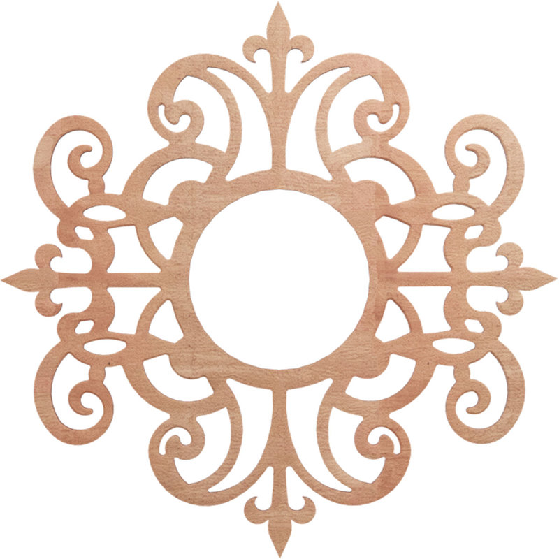 Médaillon de plafond en bois Dijon, Cerisier, H 24 po x l 24 po x P 0,25 po