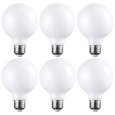 Ampoule DEL G25 4,5 W (équivalent 60 W), ampoule ronde givrée à intensité variable pour salle de bain, blanc froid, certifiée UL, culot E26