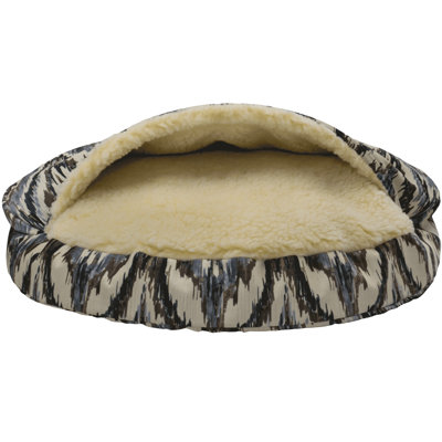 Lit pour chien à capuche avec intérieur Sherpa Show Dog