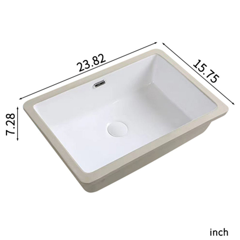 Undermount Kitchen Sink, Eridanus 24" L X 16" W Undermount Kitchen Sink White Ceramic Sink Deep Single Bowl Without Bottom Grid And Strainer Drain