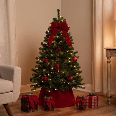 Arbre de Noël artificiel épinette pré-éclairé 4,5 pi - lumières claires