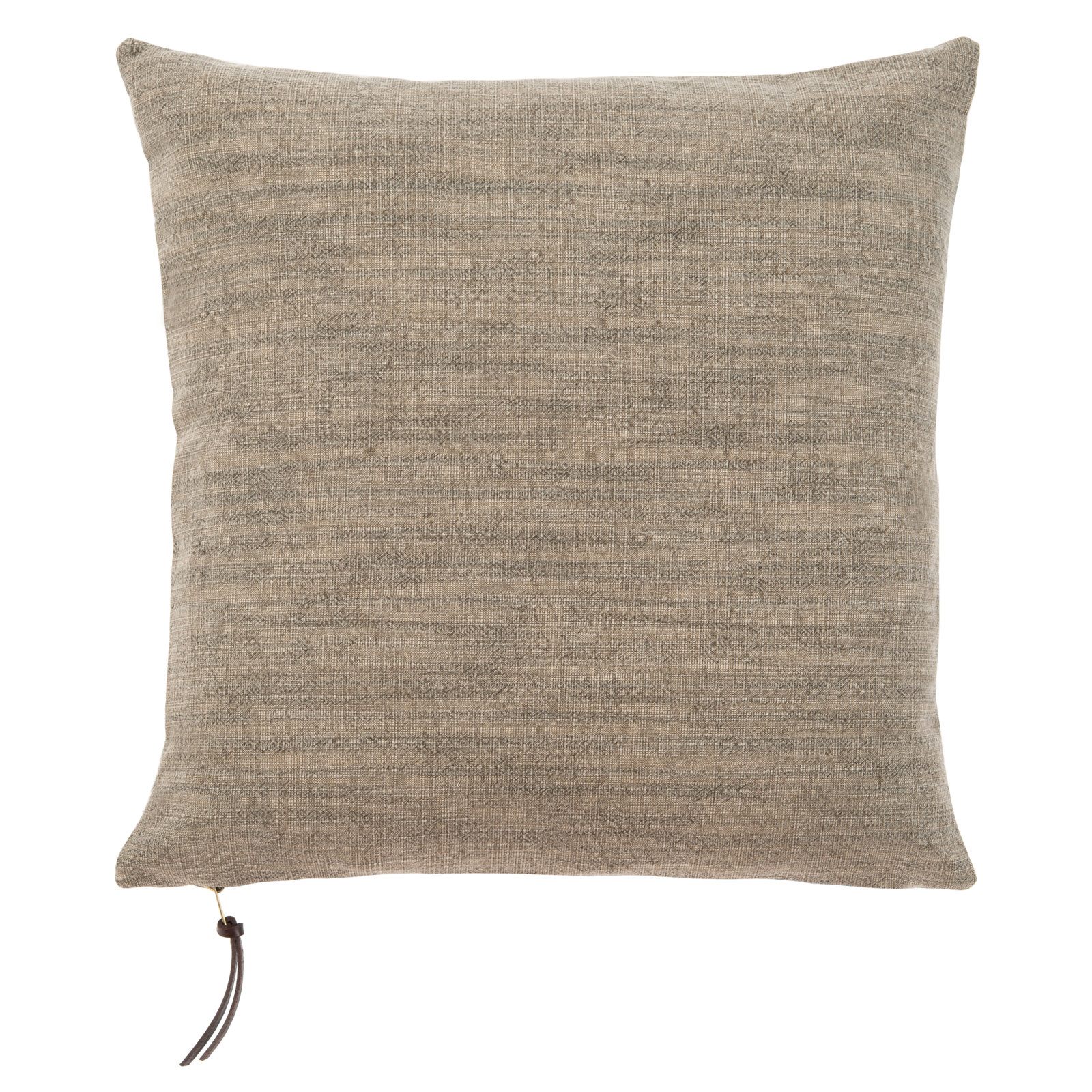 Cale 18" x 18" Cotton Throw Pillow, Brown