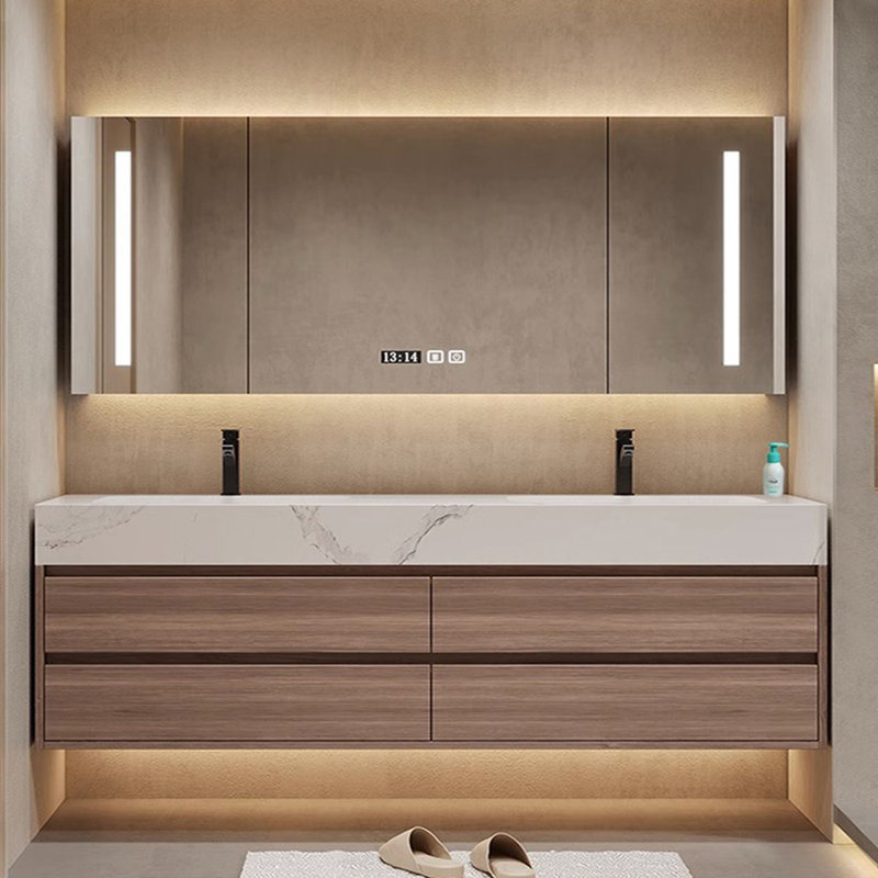 Armoire de salle de bain légère et luxueuse, H 19,7 po x l 70,9 po x P 21,7 po