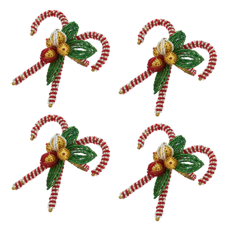 Rond de serviette Candy Cane, Rouge / blanc