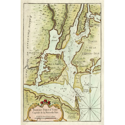 Petite Map Of The Port Of New York - Print on Canvas