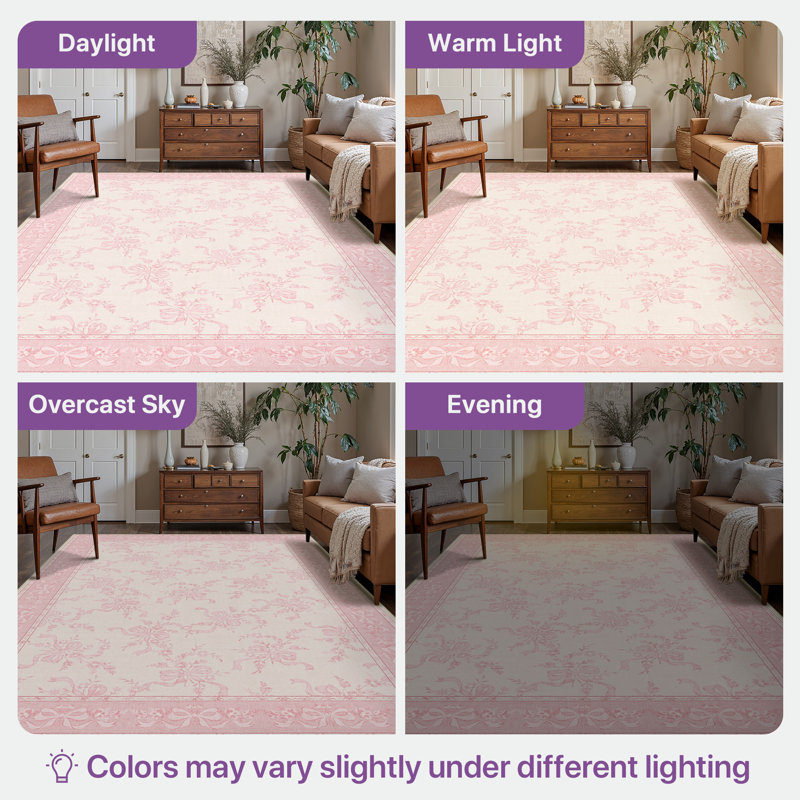 Tapis rose / beige Atascadero, Tapis de couloir de 2 pi x 7 pi