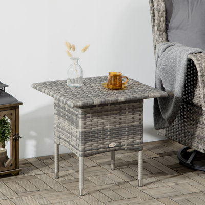 Square Metal Outdoor Side Table , 50cm cm W 50cm cm D