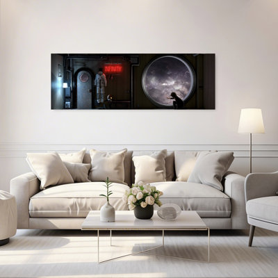Child's Cosmic Gaze, paysage industriel abstrait, art mural