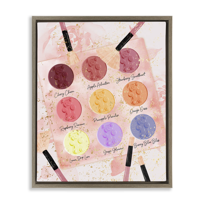 Palette de fard à paupières, art mural encadré sur toile flottante par Ziwei Li, Cadre flottant orme Montalcino