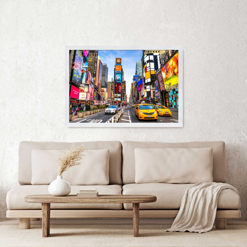 " NYC " Acrylic Print, 33.5" H x 49.5" W x 1" D, White Framed