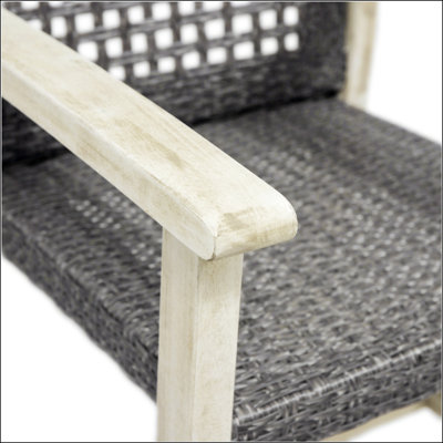 HAMPTON WOOD AND WICKER DINING CHAIR