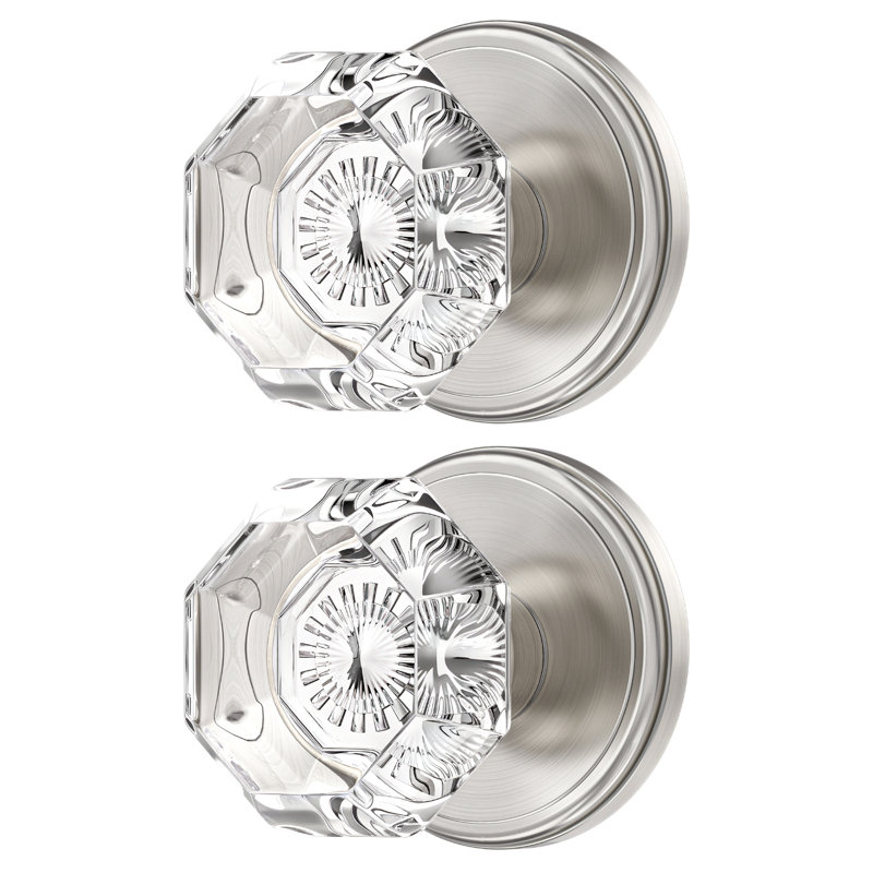 Bouton de porte double Retro Elegant Series, Nickel satiné