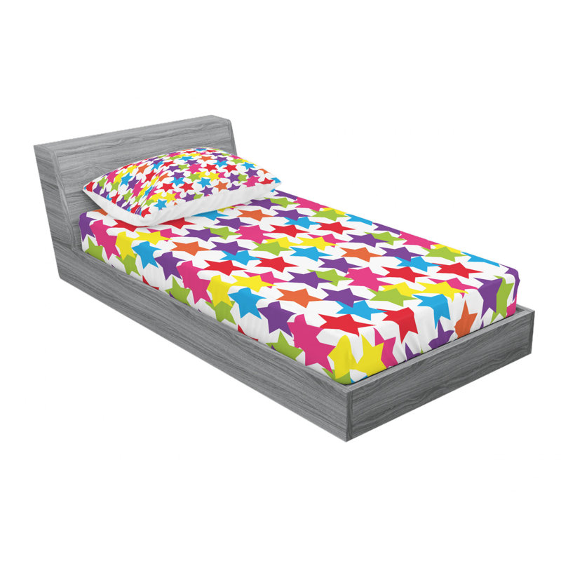 Ensemble de draps Funky Stars, Ensemble de draps pour lit simple TG avec drap-hou