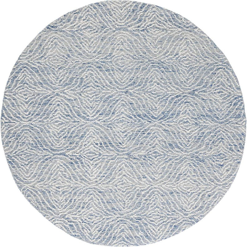 Pezanetti Hand Tufted Wool And Cotton With Latex Abstract Rug, Round 6'