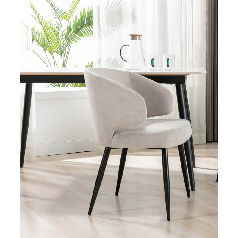 Chadha 50cm H Fabric Upholstered Wing Back Armchair, Cream