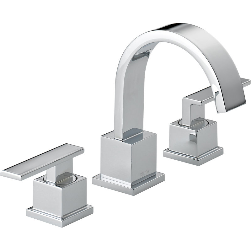 Robinet de salle de bain à large entraxe à 3 trous et à 2 poignées avec bonde Vero, Chrome chrome