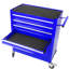 Bleu 4 outils avec chariot. Acier laminé à froid. Extérieur thermolaqué. Tiroirs à roulement lisse. Roues de 4 po avec 2 freins et 2 espaces de rangement. Surface de 23,6 x 13 x 28,73 po. Sans rangement.-544317048