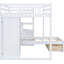 Lit superposé blanc avec tiroirs et garde-robe pour une chambre à coucher Options de rangement en bois massif - Rehaussez votre décor-1211728067