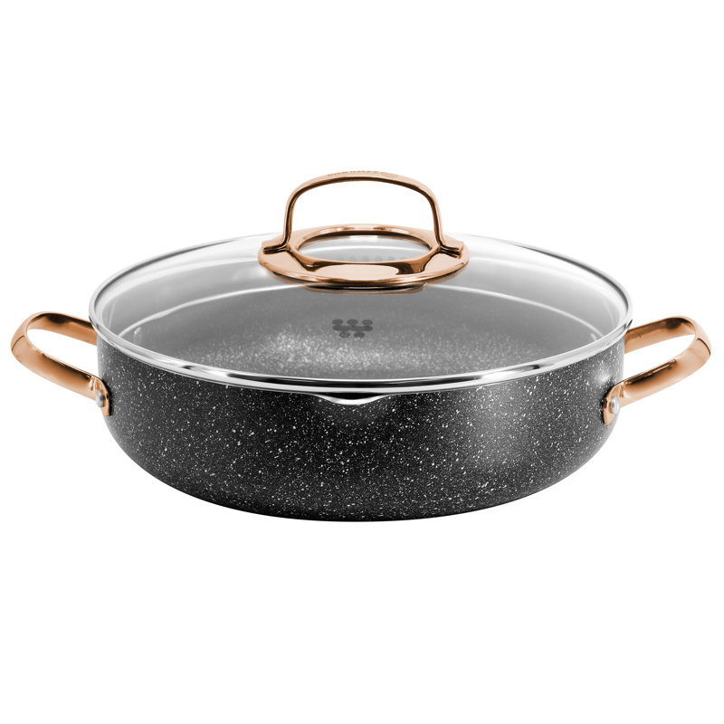 Galaksi Aluminum Cookware Set, Black/Rose Gold