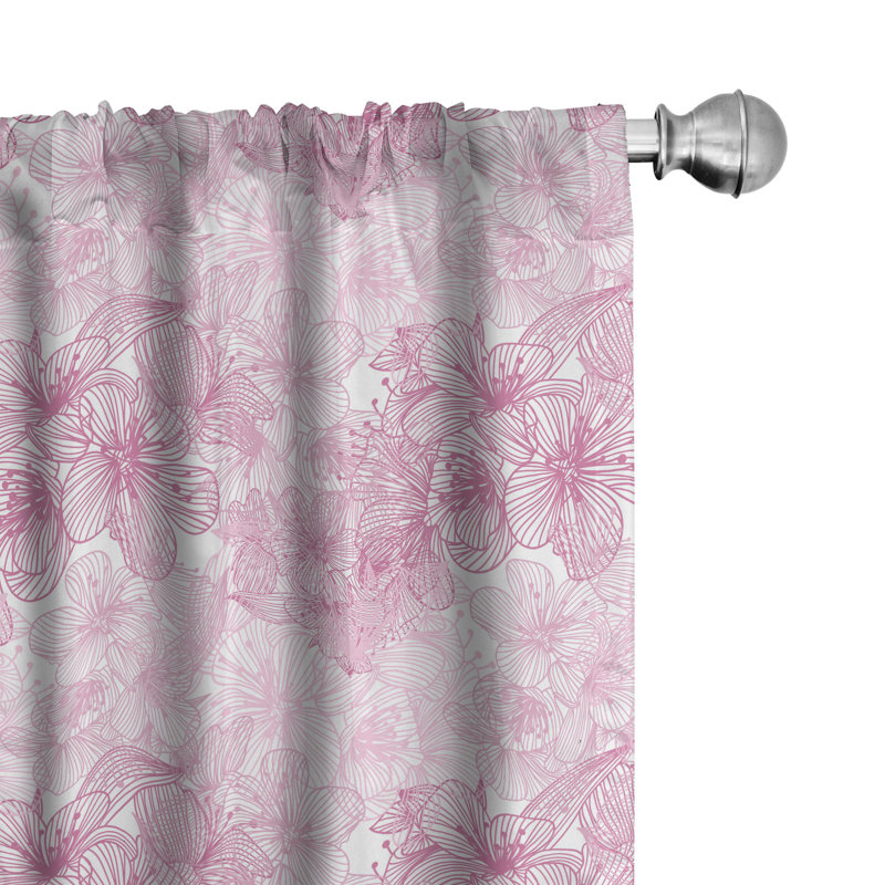 Rideaux 4 panneaux East Urban Home Cherry Blossom, L 56 po x L 84 po