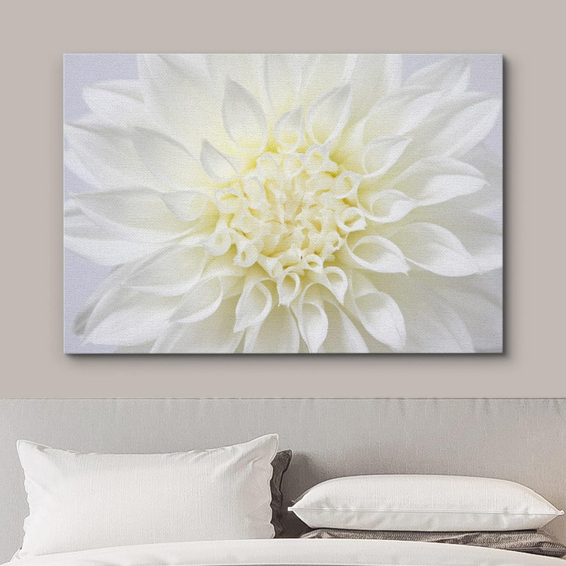 Flower Blossom «Vibrant High Contrast Détail White Flower Floral Botanical Zen Decor» sur, H 24 po x l 36 po
