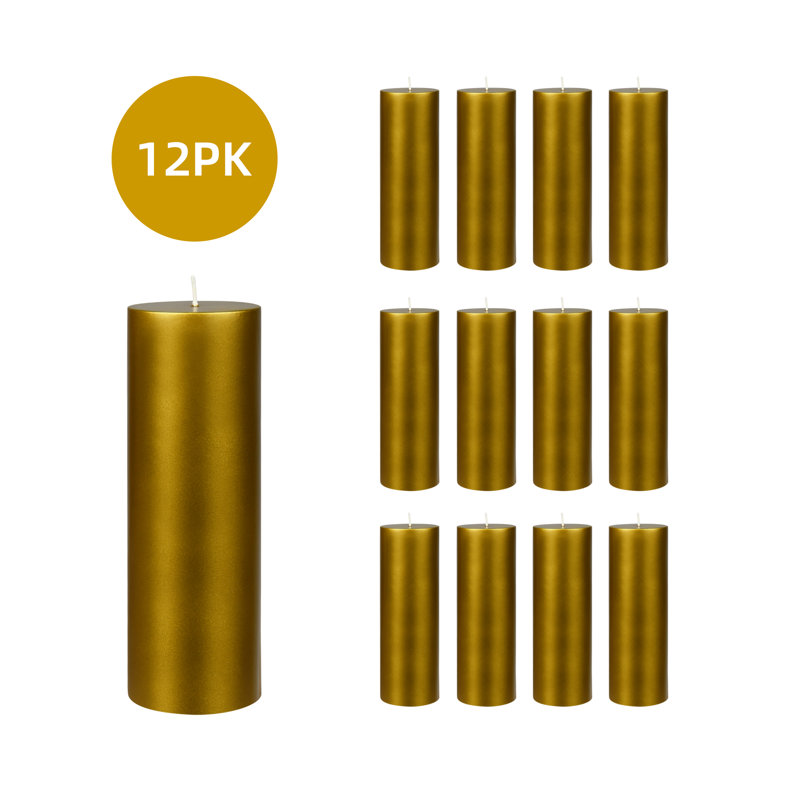 Pillar Candles Pillar Candle, Metallic Bronze Gold