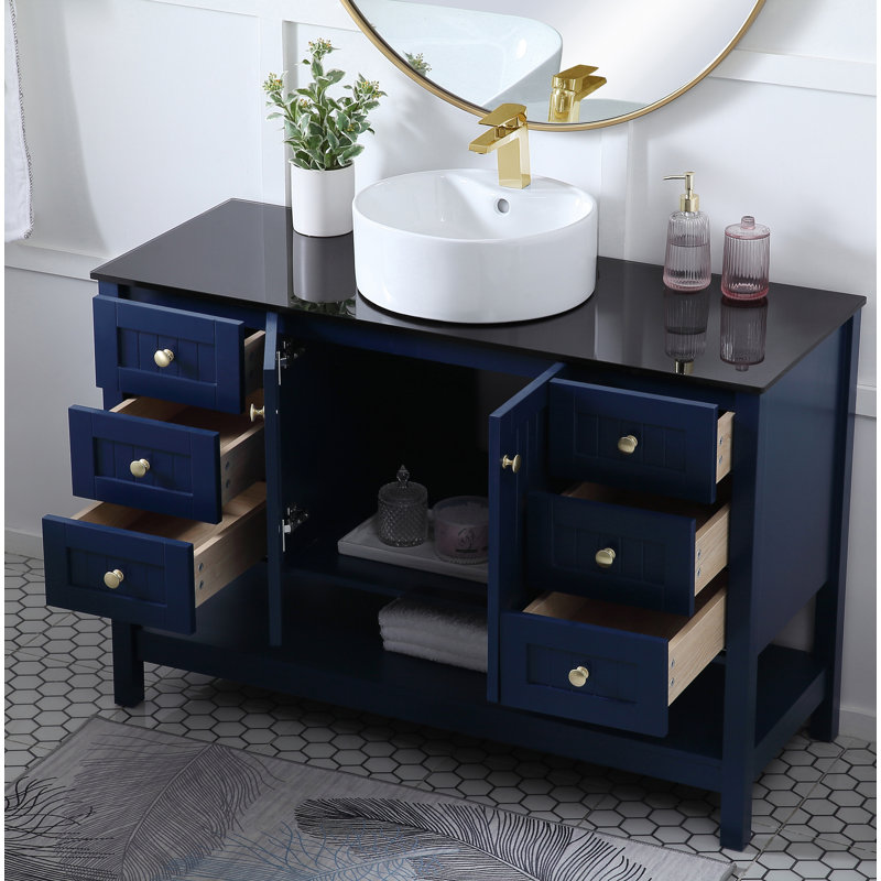 Ensemble de meuble-lavabo simple 48 po , Bleu