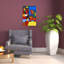 Abstract Faces Still Life Abstract Bold Colorful Wall Art Print by Little Dean - Wrapped Canvas Print-1154028782