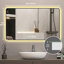 Miroir de salle de bain 38,57 x 30,32 pouces avec cadre noir, coins arrondis, affichage de la température, lumières à DEL changeantes tricolores et désembuage 29 x 39 pour salle de bain-1439222987