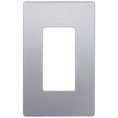 Enerlites Screwless 1-Gang Decorator Wall Plate - Silver