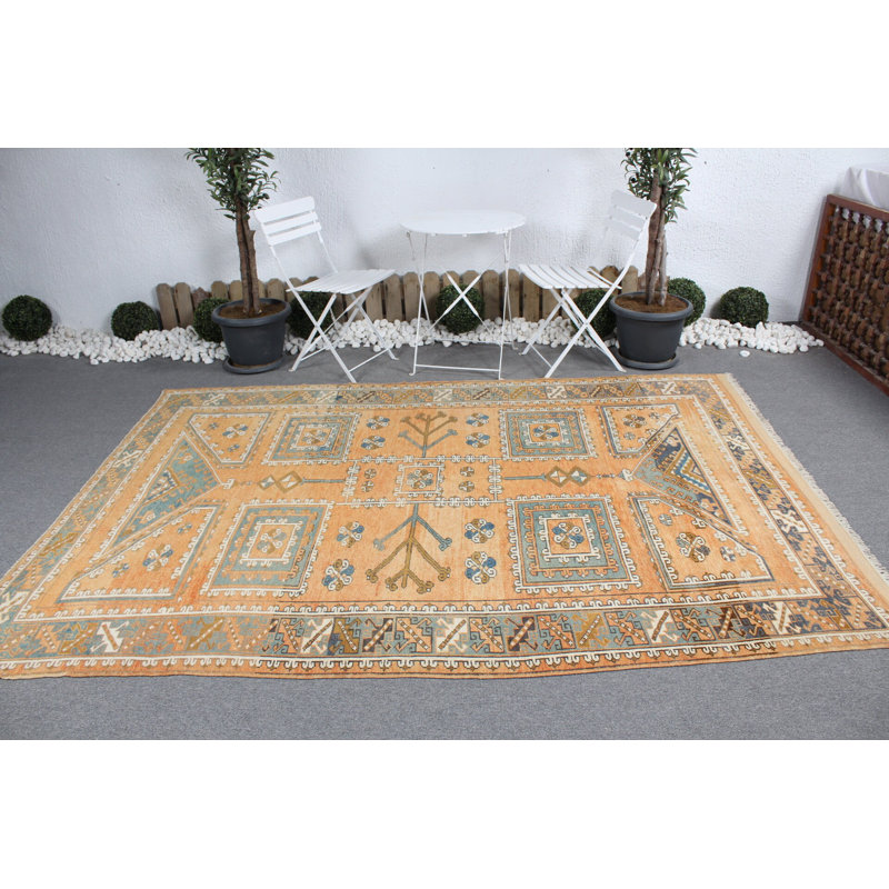 Grand tapis turc anatolien rétro pour décoration de chambre à coucher moderne