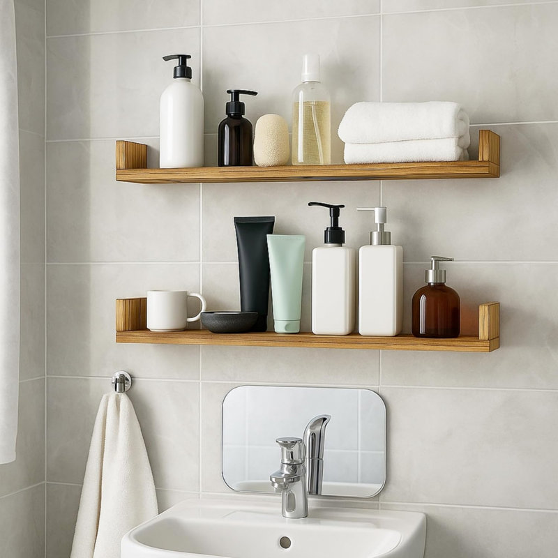 10cm H x 80cm W Bookcase, Beige