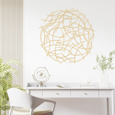 39"D Oversized Handmade Modern Landscape & Nature Unique Abstract Metal Tree Branch Wall Decor Alfonzo