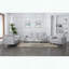 Chaise d'appoint en lin gris clair avec pieds en métal